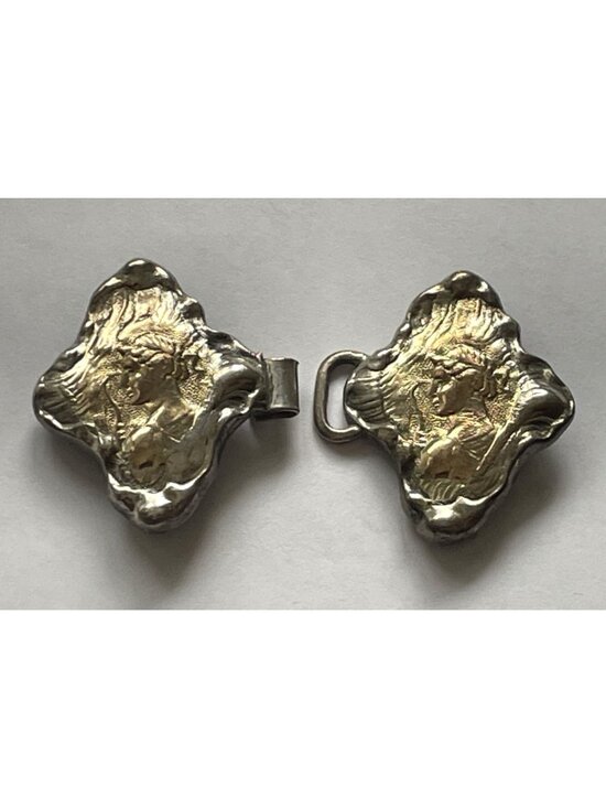 Antique George W. Shiebler Sterling Silver & 14K Gold Victorian Homeric Buckle main image 8